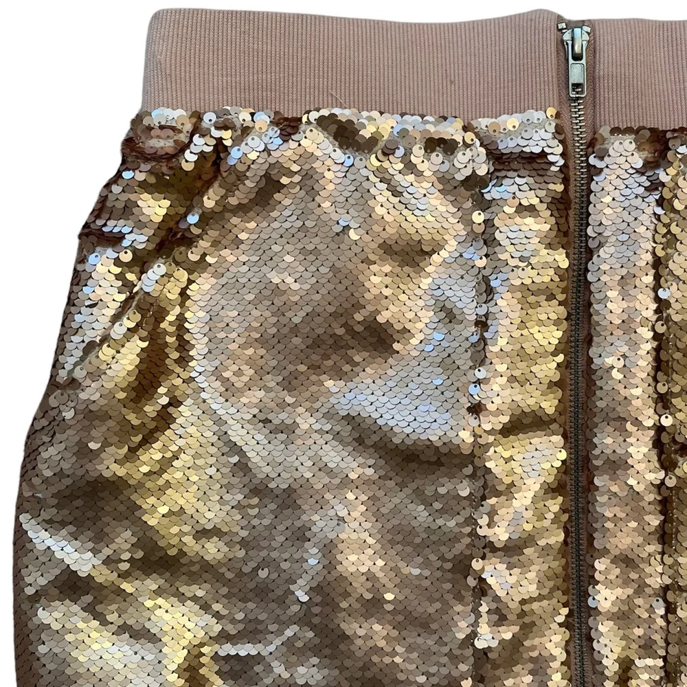 Becca Tilley for Bar III Rose Gold Sequin Mini Skirt M
